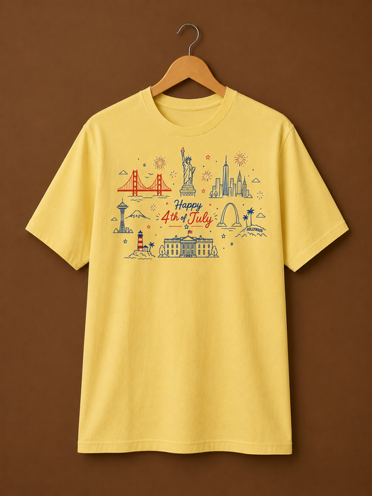 America the Beautiful Patriotic Skyline Shirt Apparel