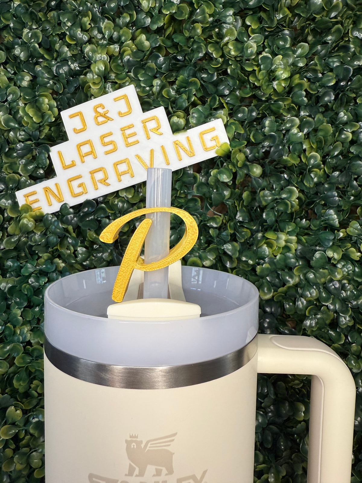 Personalized Script Letter Straw Topper