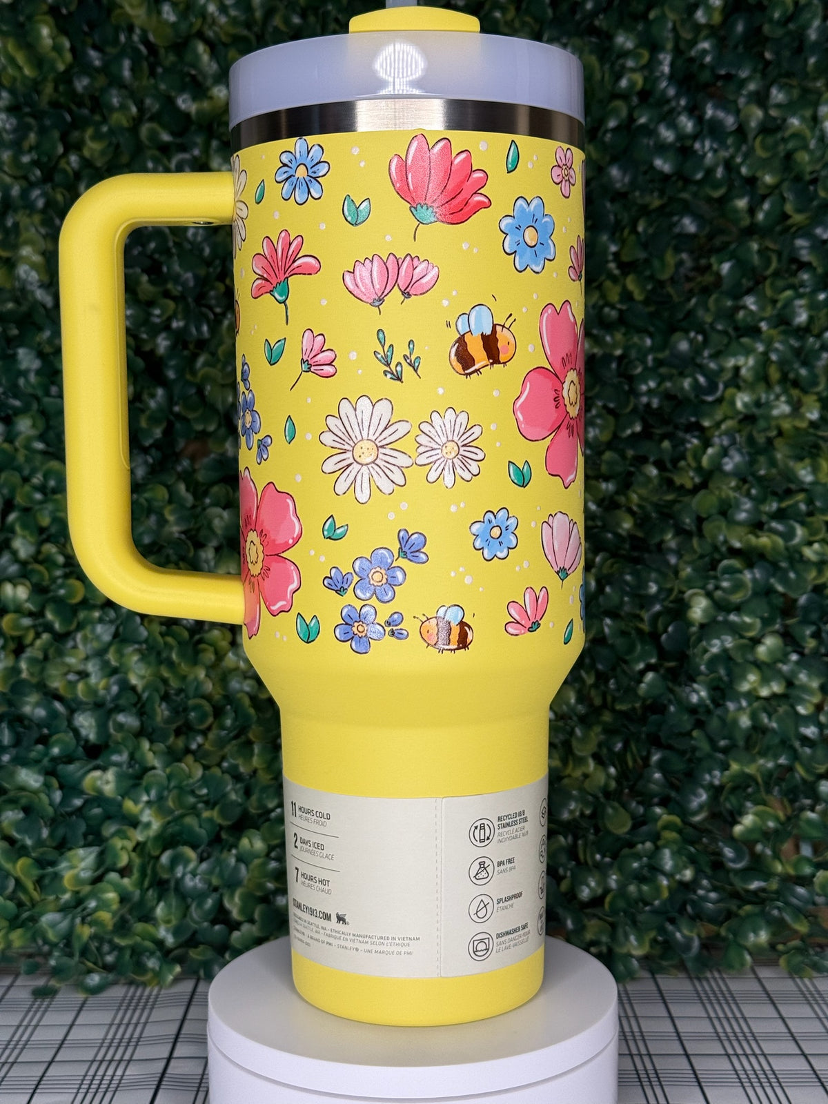 Blossom Buzz Stanley UV DTF Tumbler - Stanley Quencher 30/40oz