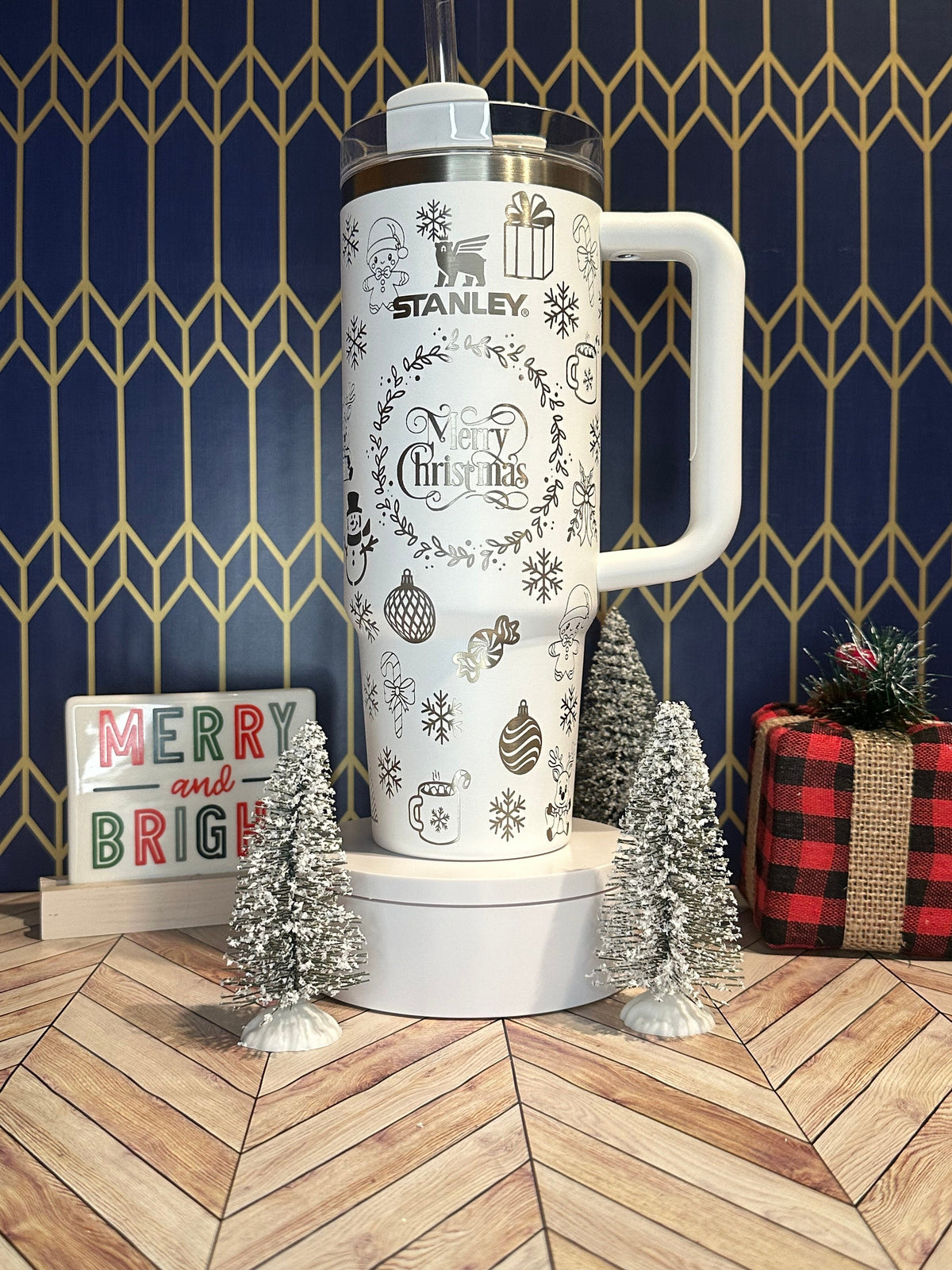 Christmas Themed Engraved Tumbler