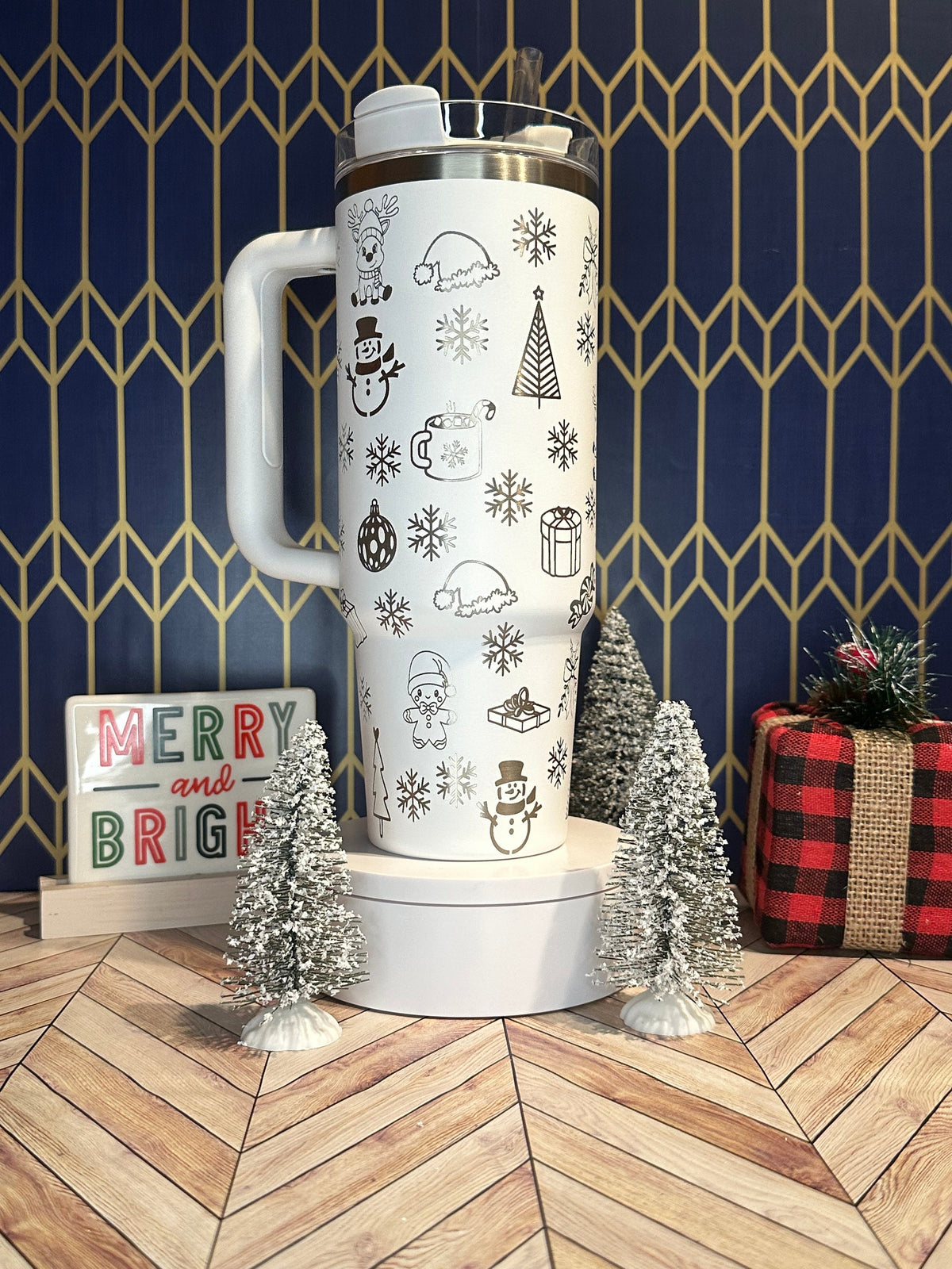 Christmas Themed Engraved Tumbler