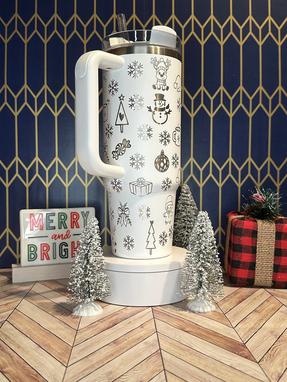 Christmas Themed Engraved Tumbler