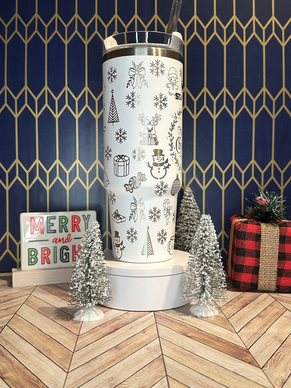 Christmas Themed Engraved Tumbler
