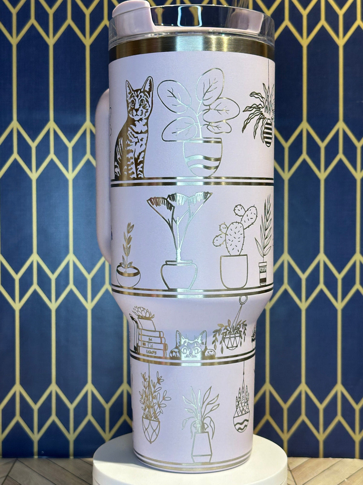 Estantería caprichosa de gatos y plantas - Stanley Quencher 30/40 oz