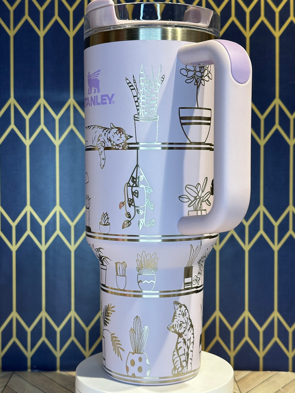 Estantería caprichosa de gatos y plantas - Stanley Quencher 30/40 oz