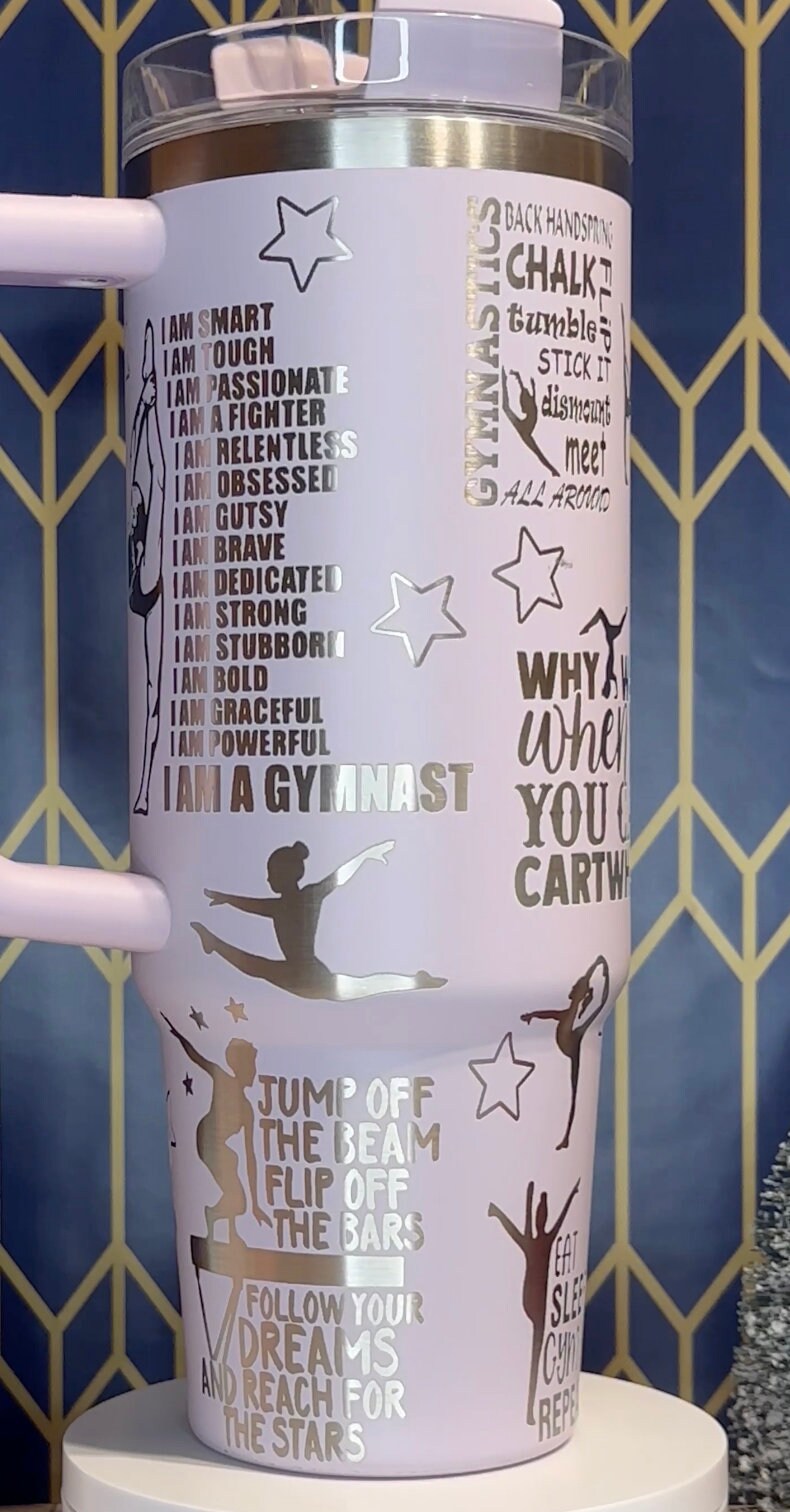 Vaso grabado de gimnasia - Stanley Quencher 30/40 oz