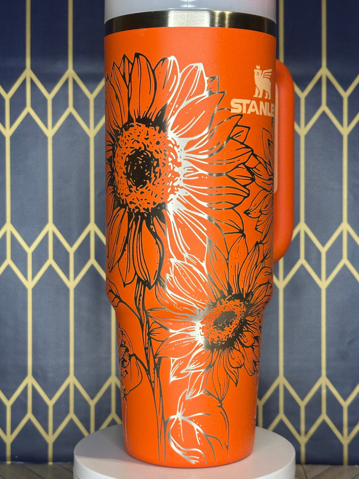 Vaso Stanley Quencher con grabado de girasol (30/40 oz)