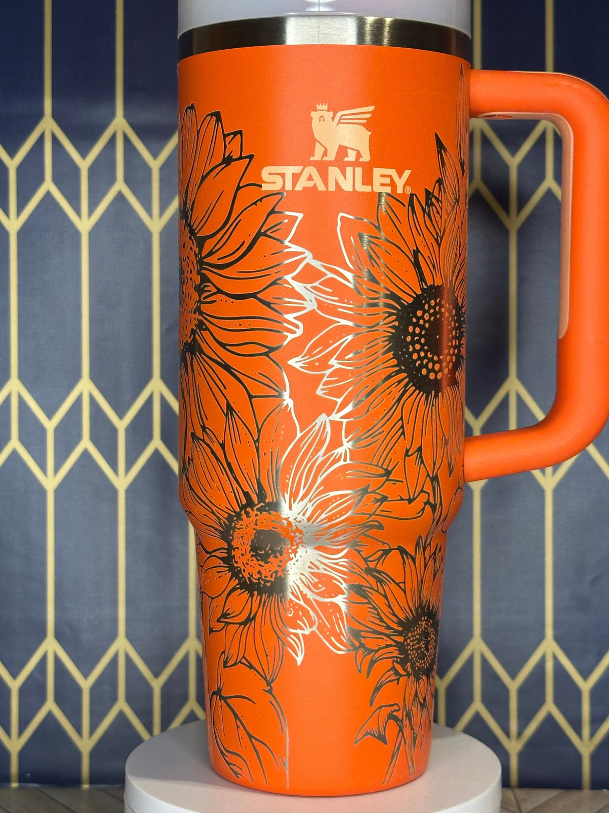 Vaso Stanley Quencher con grabado de girasol (30/40 oz)