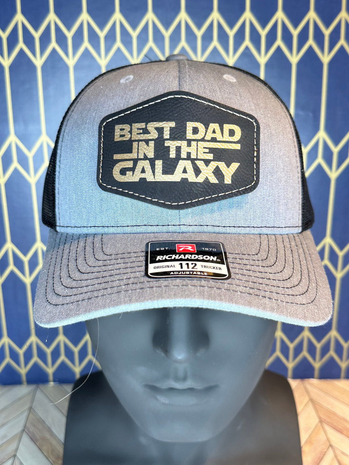 Sombrero con parche de cuero del mejor papá de la galaxia