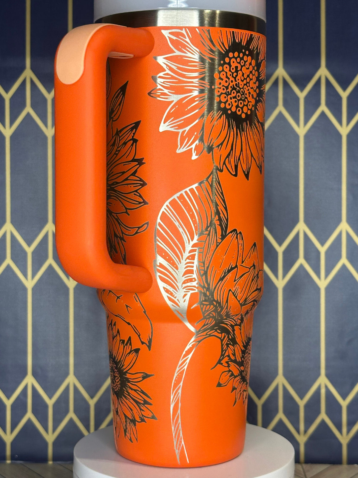 Vaso Stanley Quencher con grabado de girasol (30/40 oz)