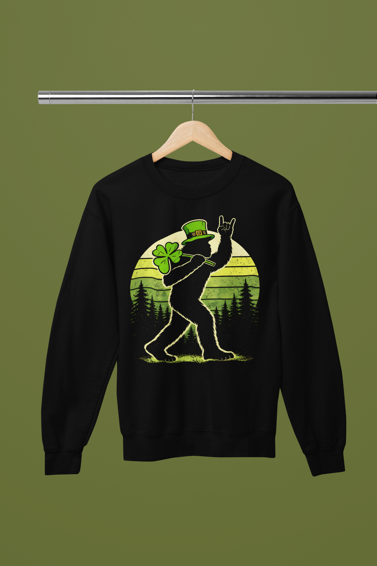 Lucky Sasquatch Shamrock Graphic Apparel