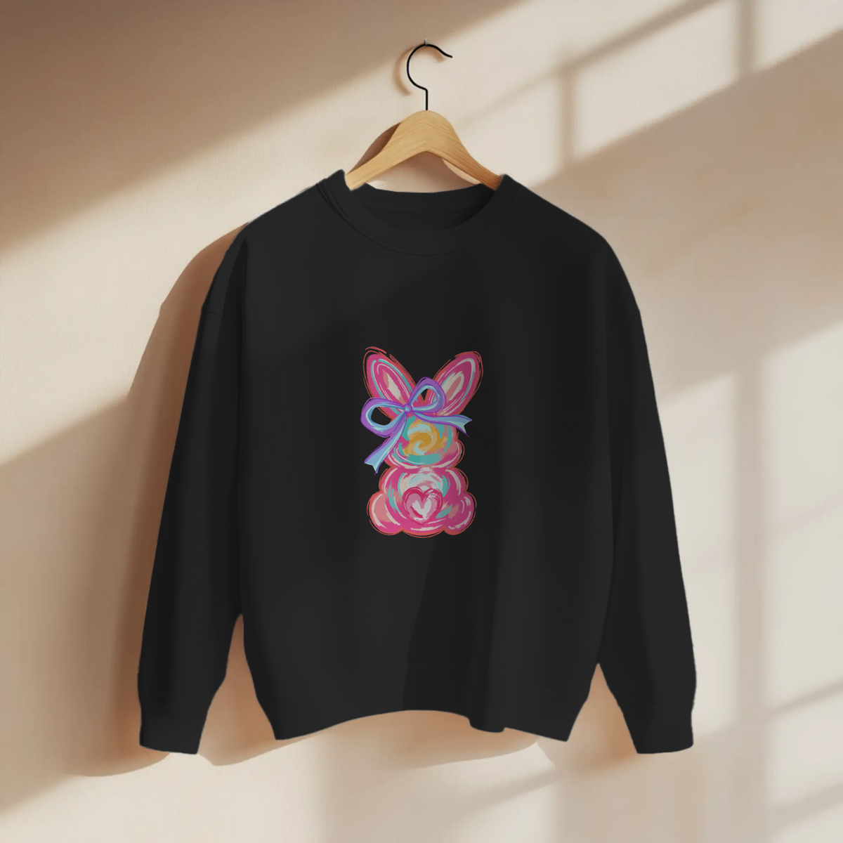 Coquette Pastel Bunny Bow Graphic Easter Apparel