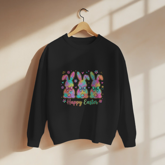 Colorful Trio Bunny Happy Easter Graphic Apparel