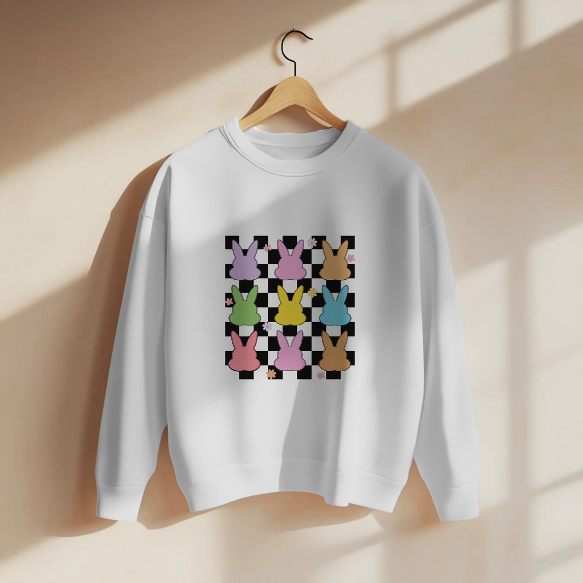 Pastel Bunny Grid Aesthetic Easter Graphic Apparel