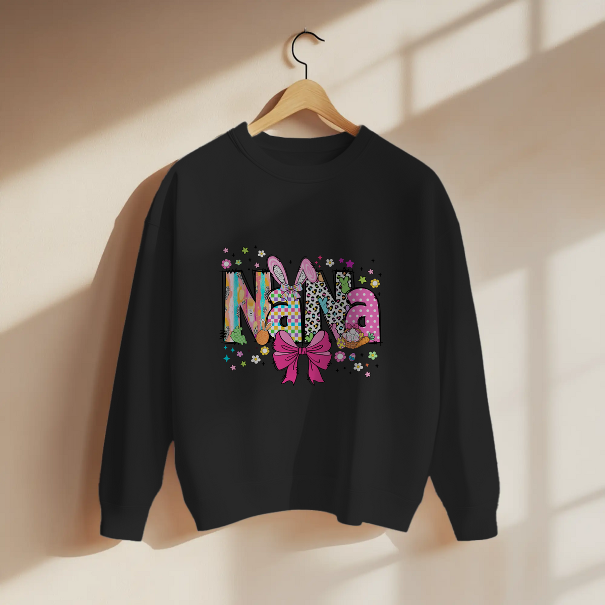 Coquette Easter NANA Patchwork Bow Graphic Apparel