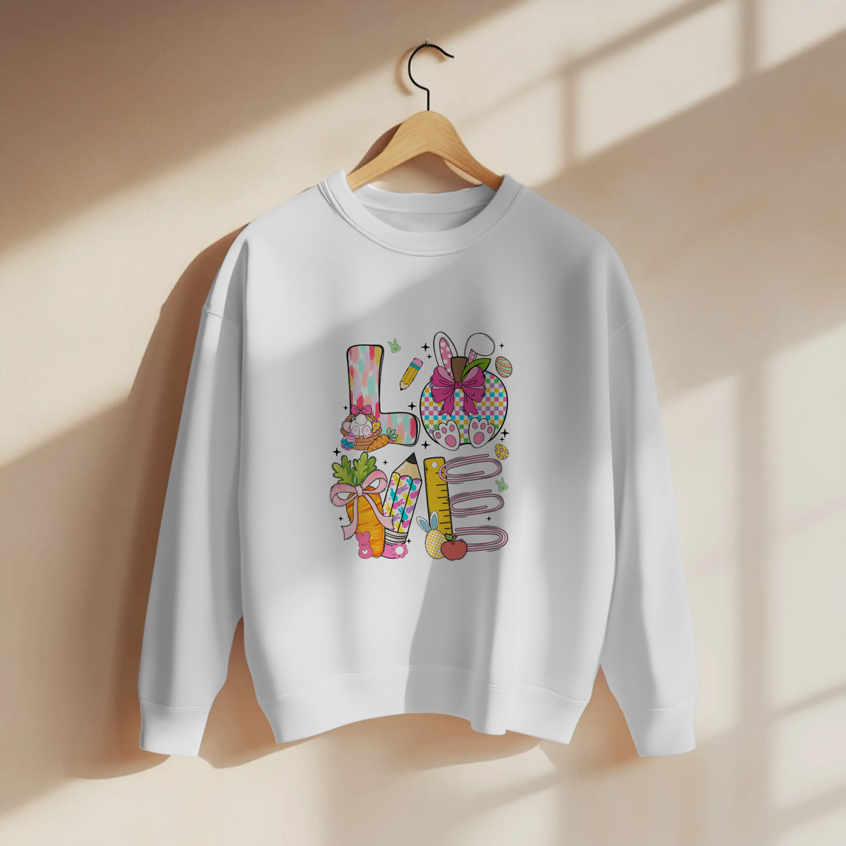 Cute Easter LOVE Doodle Graphic Apparel