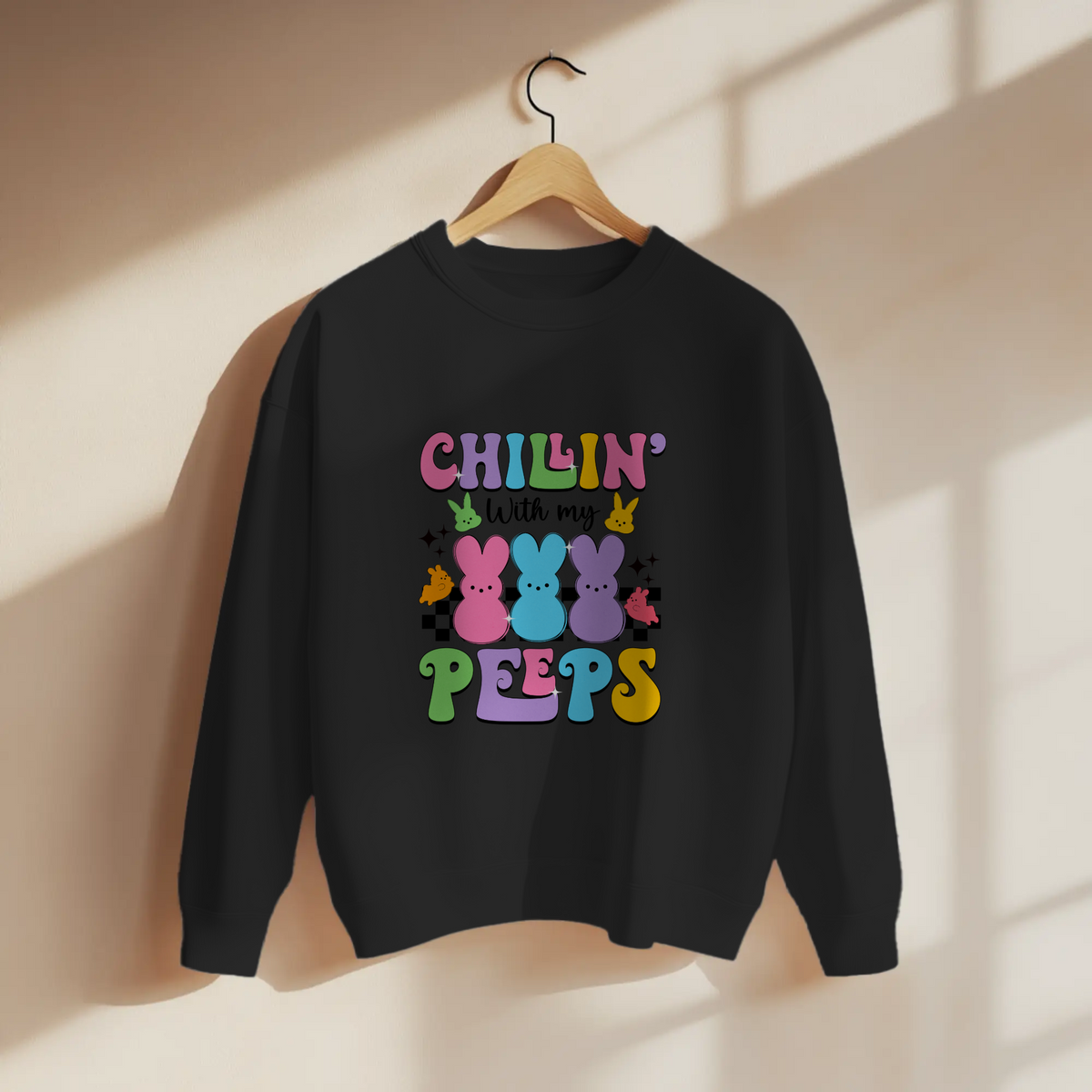 Chillin’ With My Peeps Retro Easter Graphic Apparel