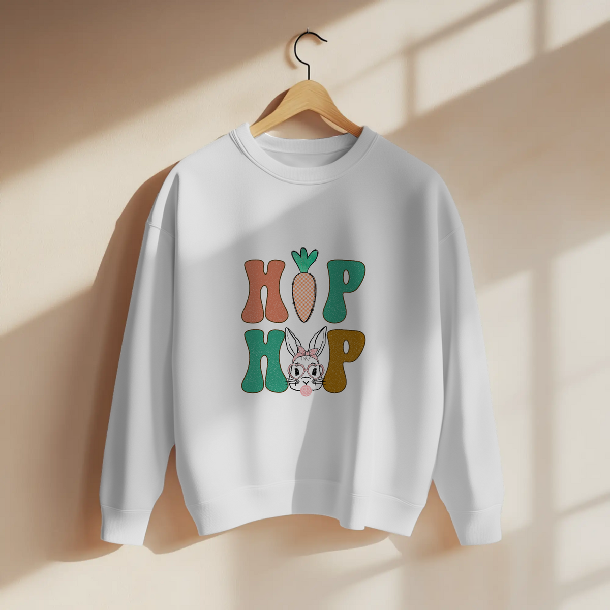 Retro Hippity Hop Bunny Graphic Easter Apparel