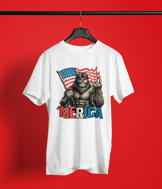 Bigfoot ‘Merica Patriotic Shirt, Funny 4th of July Apparel