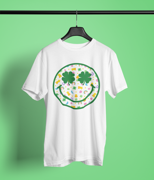 Shamrock Smiley Lucky Graphic Apparel