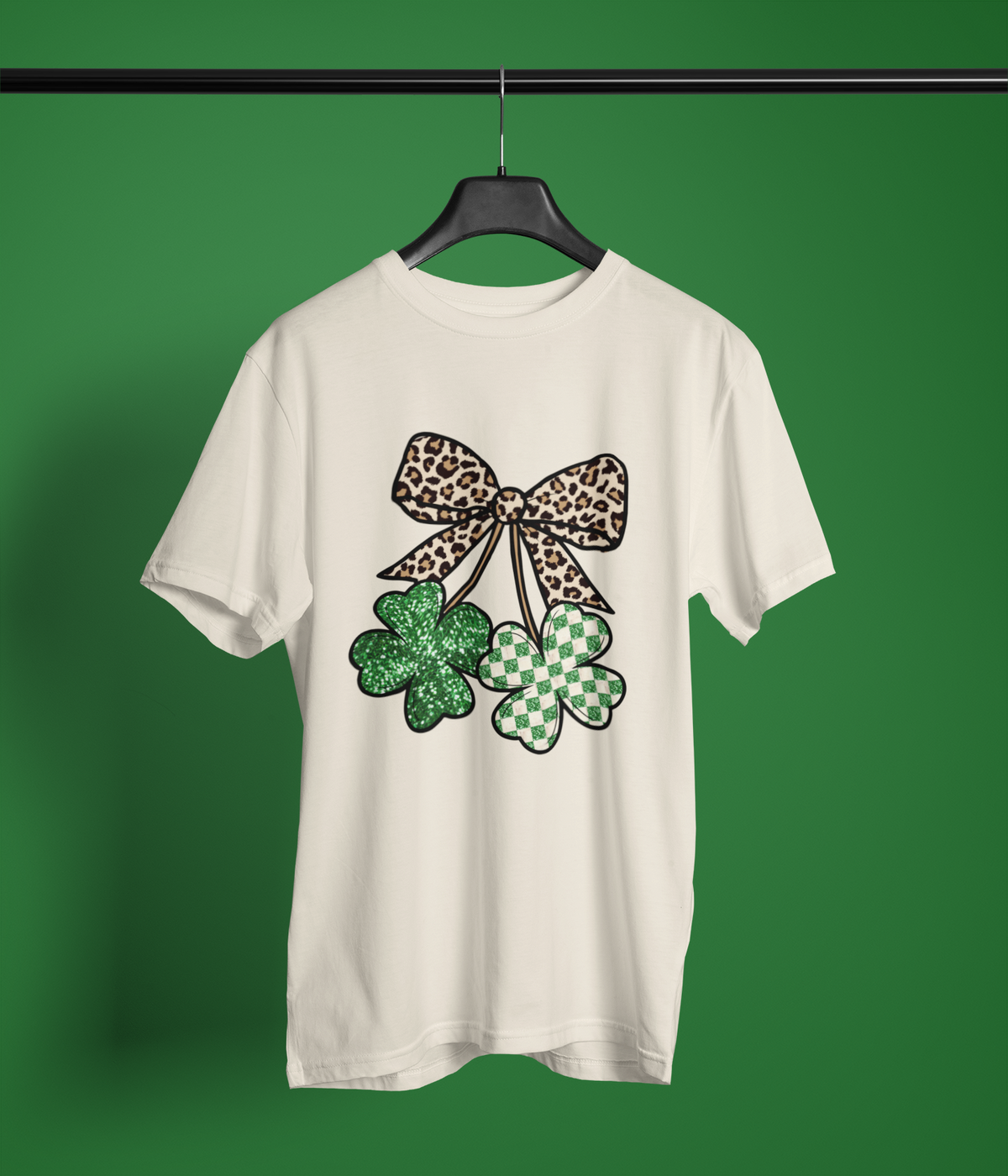 Leopard Bow Shamrock Graphic Apparel