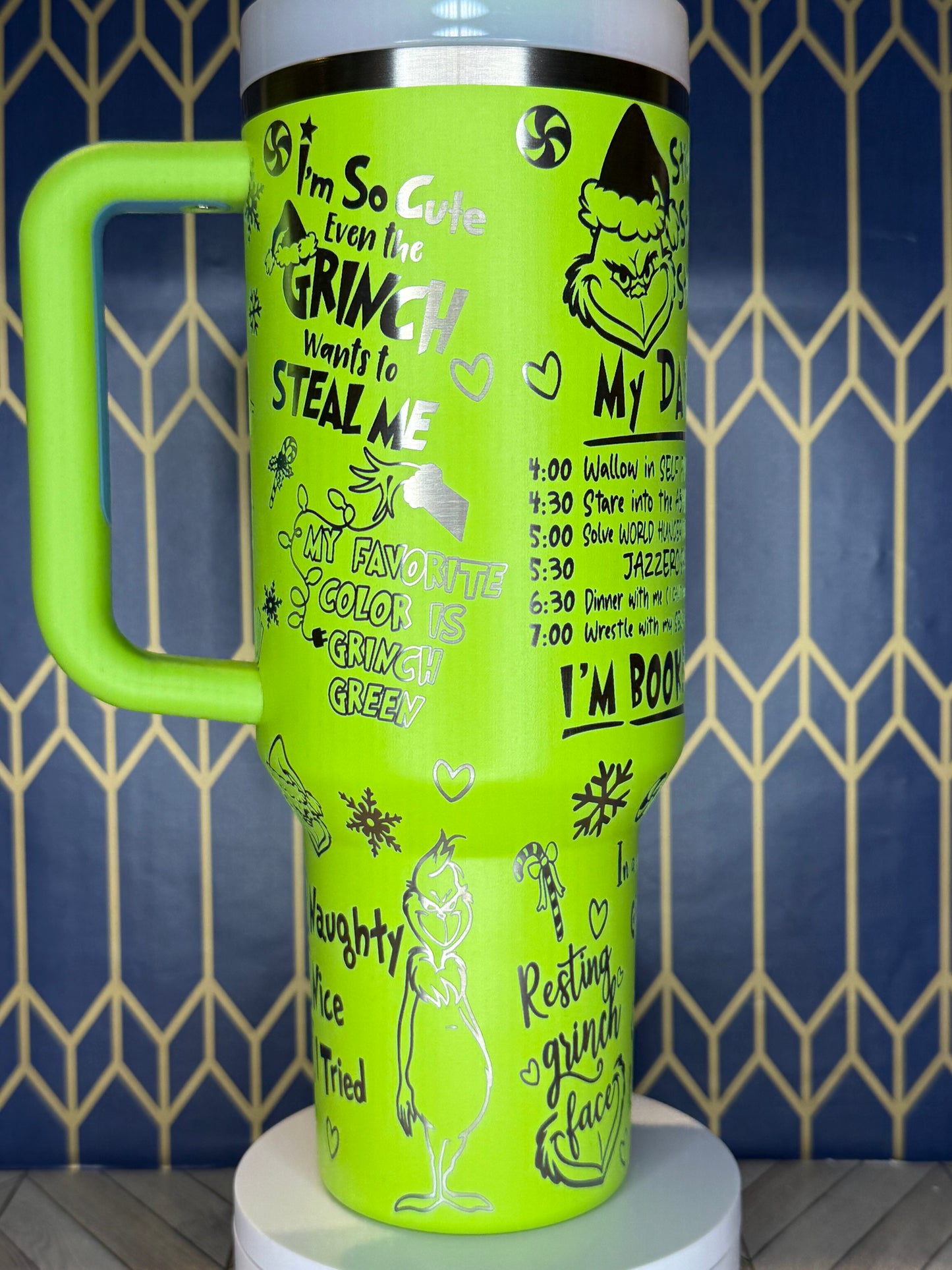 “Who’s Stealing Christmas?” Engraved Tumbler  - Stanley IceFlow 30oz Flip Straw