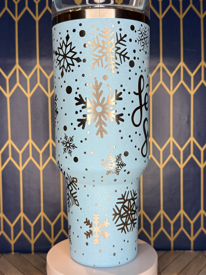 Let It Snow Engraved Tumbler - Stanley IceFlow 30oz Flip Straw