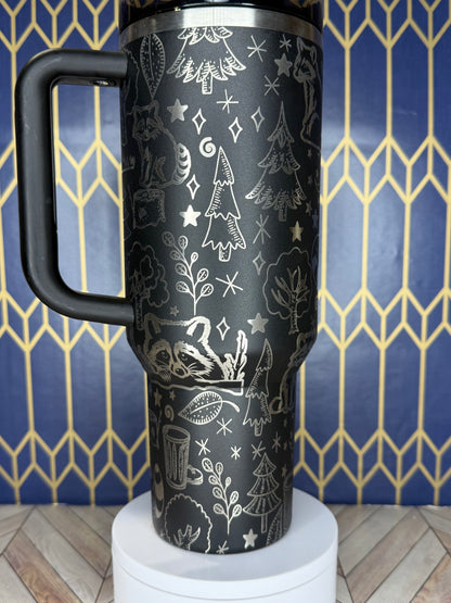 Vaso Stanley Quencher con temática de mapache (30/40 oz)