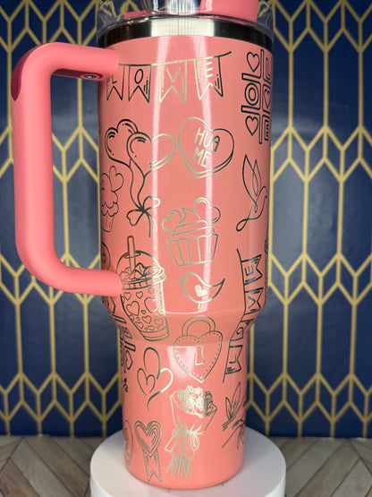 Vaso de San Valentín XOXO - Stanley Quencher 30/40 oz