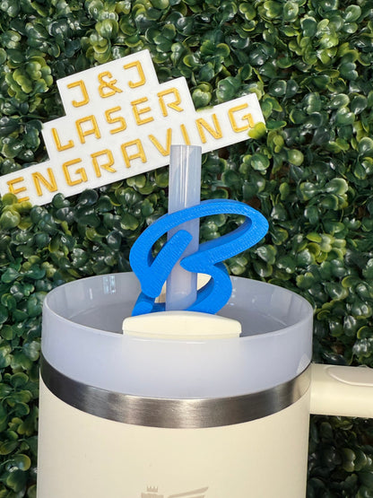 Personalized Script Letter Straw Topper
