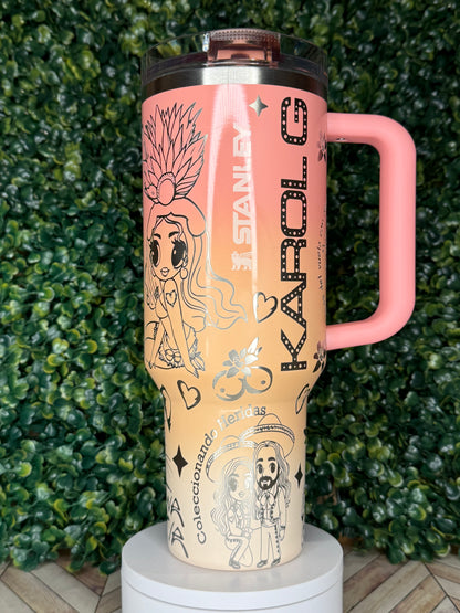 Karol G Tropicoqueta Inspired Engraved Tumbler - Stanley Quencher 30/40oz
