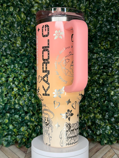 Karol G Tropicoqueta Inspired Engraved Tumbler - Stanley IceFlow 30oz Flip Straw