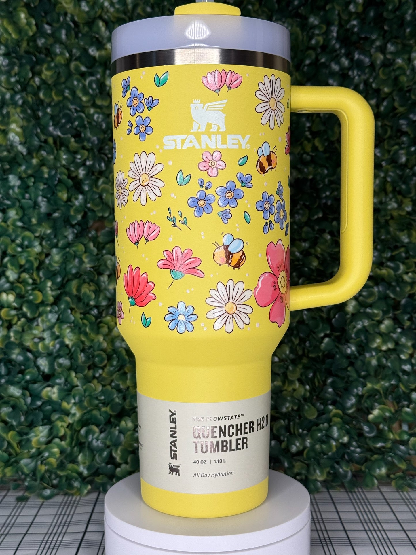 Blossom Buzz Stanley UV DTF Tumbler - Stanley Quencher 30/40oz