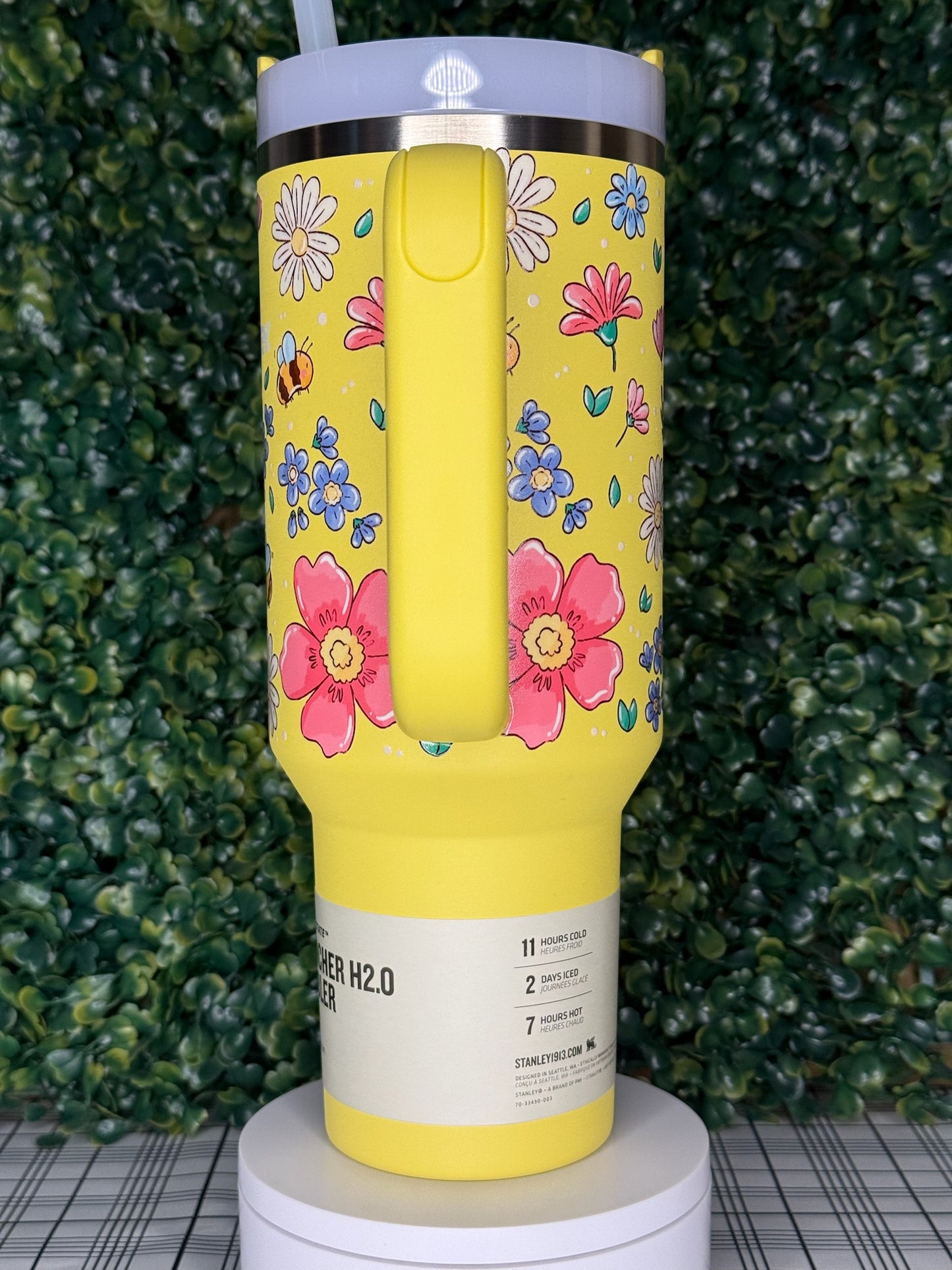 Blossom Buzz Stanley UV DTF Tumbler - Stanley Quencher 30/40oz