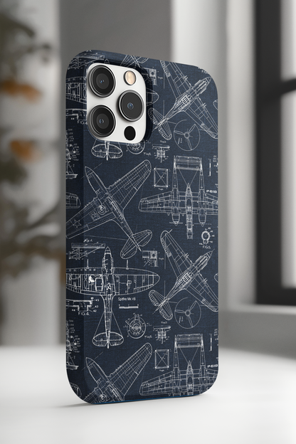 Vintage Aircraft Blueprint Phone Case