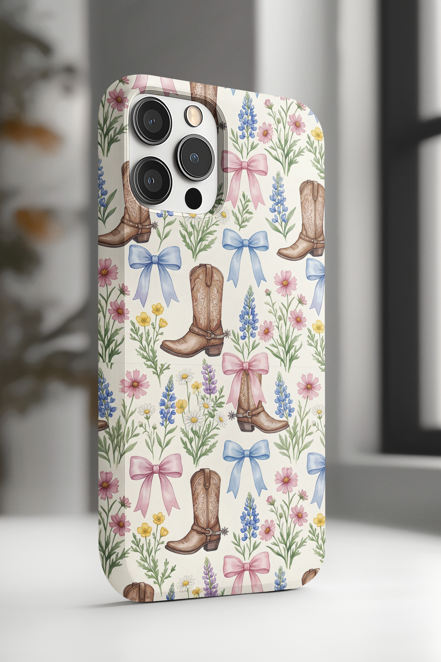 Western Wildflower Bow Phone Case