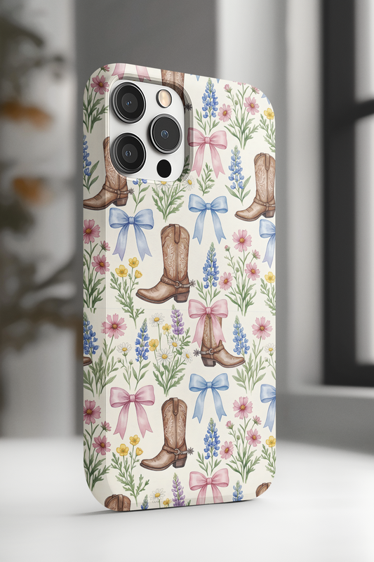 Western Wildflower Bow Phone Case