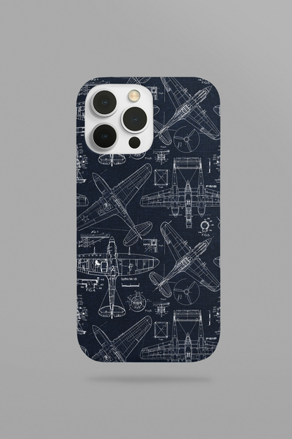 Vintage Aircraft Blueprint Phone Case