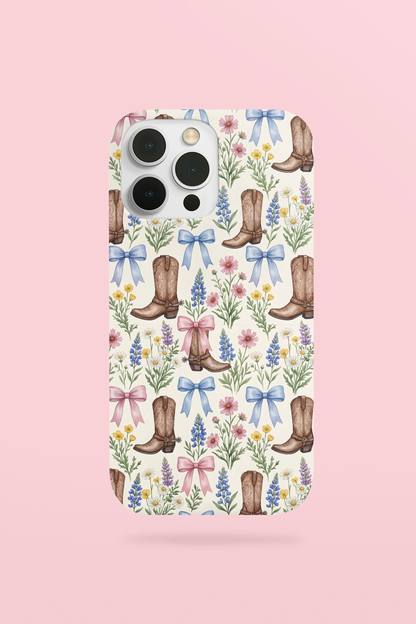 Western Wildflower Bow Phone Case
