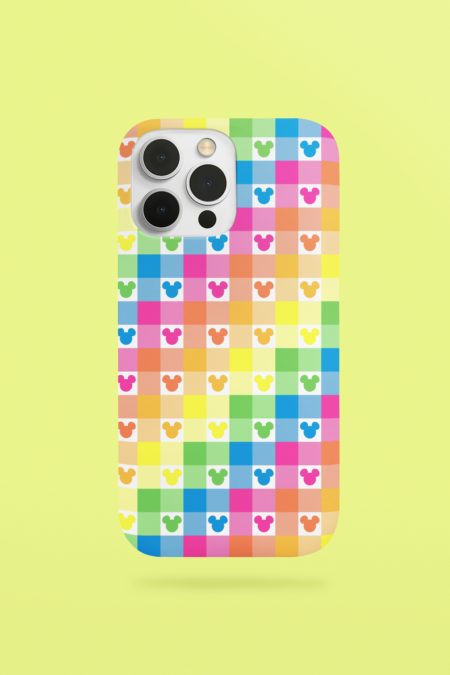 Rainbow Mouse Checkered Phone Case