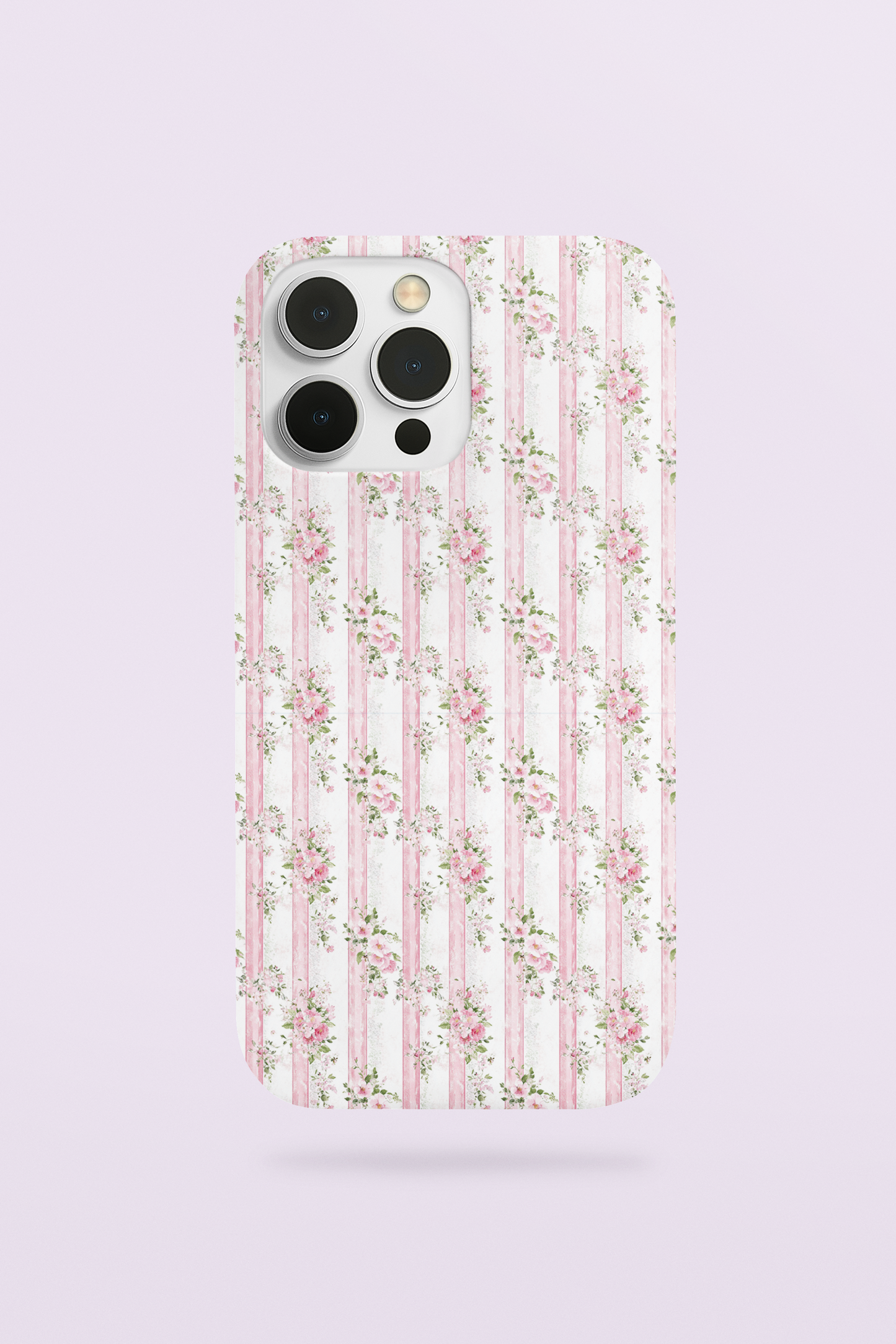 Vintage Pink Floral Stripe Phone Case