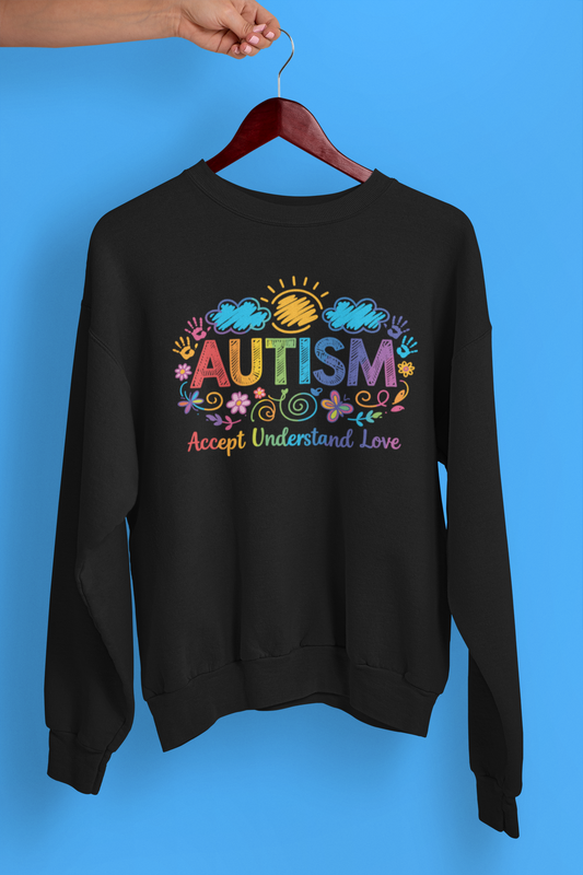 Autism Awareness Apparel – Accept Understand Love Colorful Positive Design