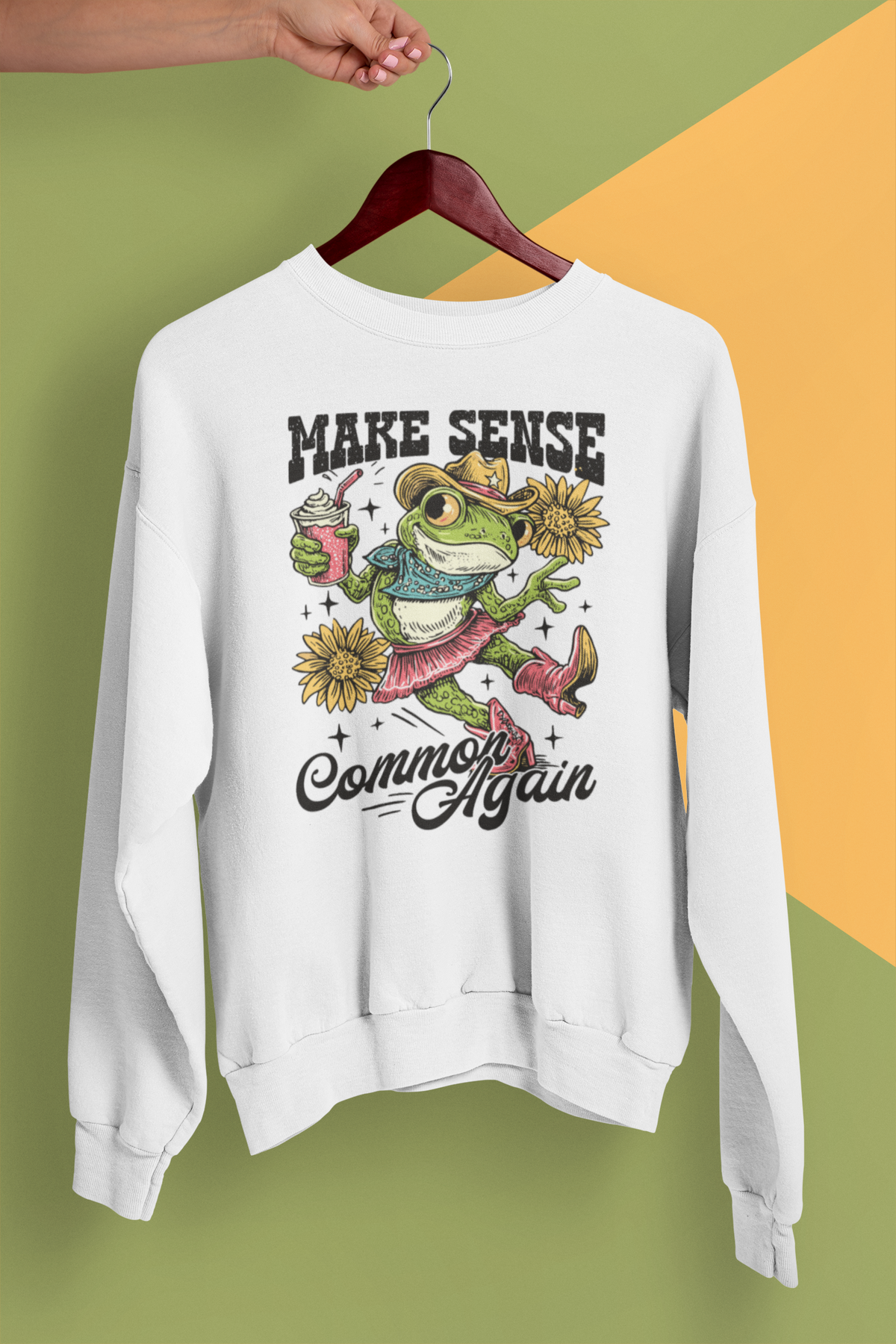 Make Sense Common Again Shirt, Funny Frog Shirt, Western Frog Tee, Funny Animal Shirt, Sarcastic Shirt, Cute Country Graphic Tee