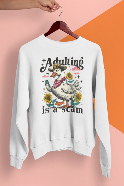 Adulting Is a Scam Shirt, Funny Goose Shirt, Funny Duck Shirt, Sarcastic Shirt, Western Animal Tee, Funny Graphic Tee