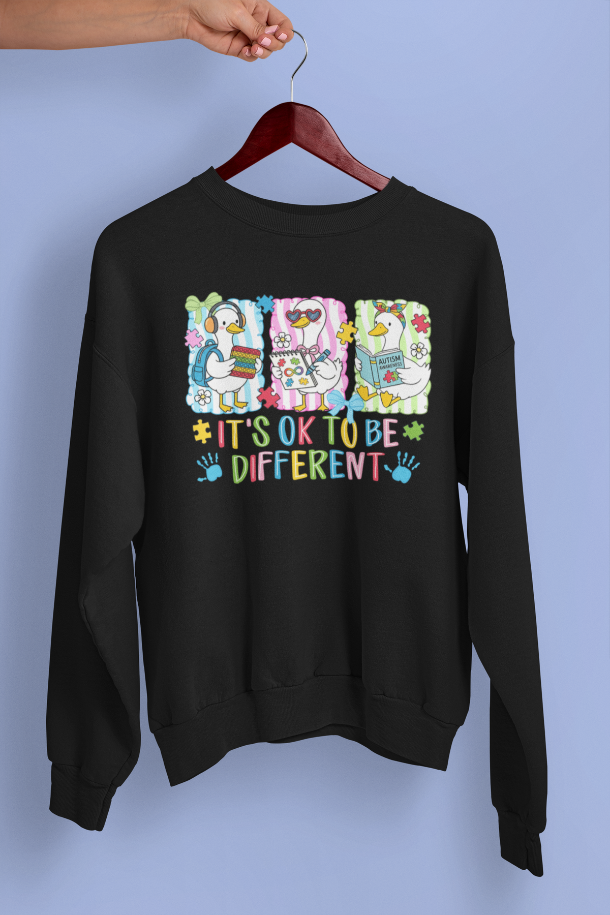 It’s OK to Be Different Autism Awareness Apparel – Cute Duck Neurodiversity Design