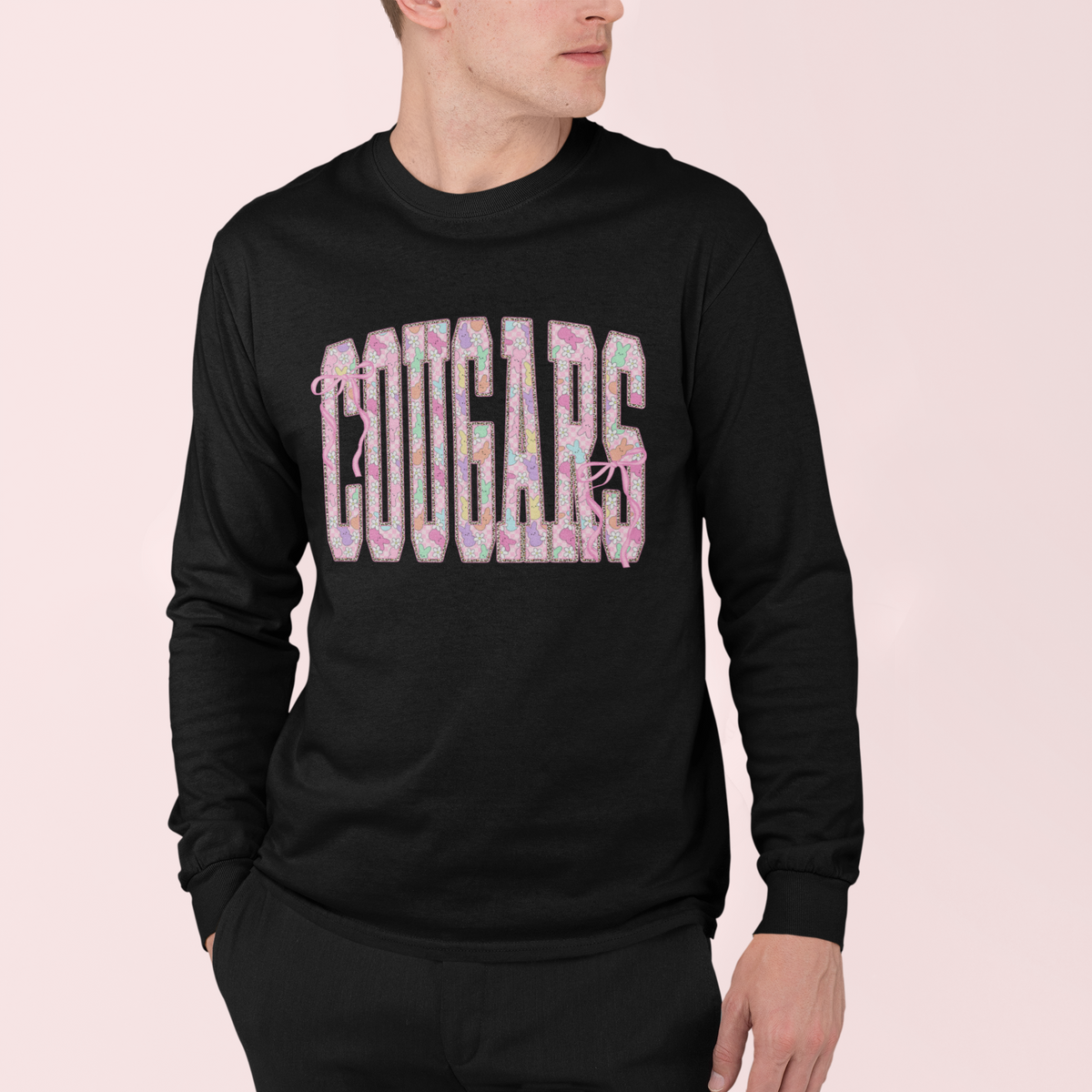 Peeps & Bows Cougars Easter Long Sleeve T-Shirt