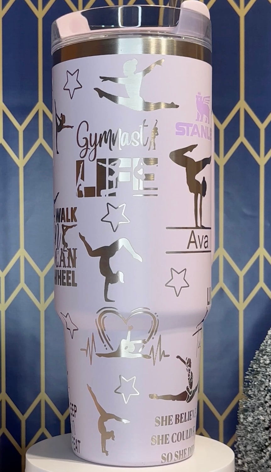 Vaso grabado de gimnasia - Stanley Quencher 30/40 oz