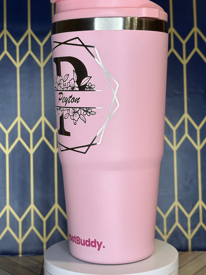 Vaso Stanley Quencher con nombre y monograma grabados (30/40 oz)