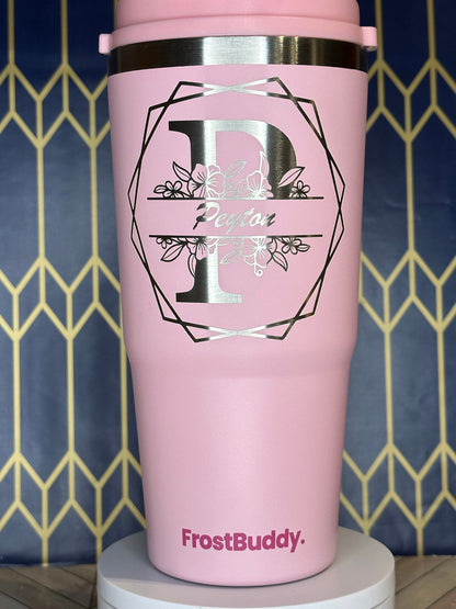 Vaso Stanley Quencher con nombre y monograma grabados (30/40 oz)