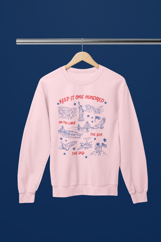 Keep It One Hundred Patriotic Shirt | Funny 4th of July Apparel